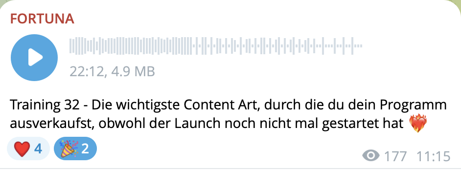 Einblick in die FORTUNA Audio Trainings