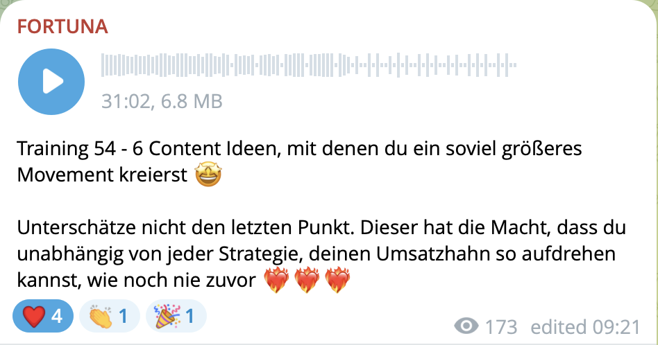 Einblick in die FORTUNA Audio Trainings