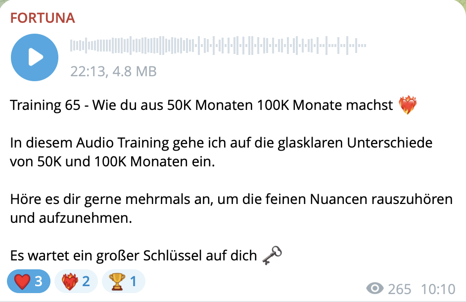 Einblick in die FORTUNA Audio Trainings