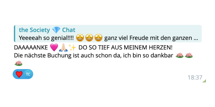 Erfolg aus dem the Society Telegram Kanal